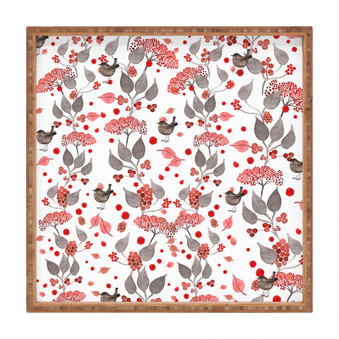 Monika Strigel Birdies And Berries Square Tray