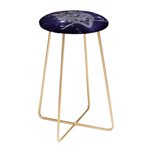 Monika Strigel Blue Night Owl Counter Stool