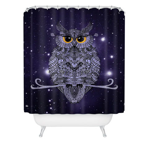 Monika Strigel Blue Night Owl Shower Curtain
