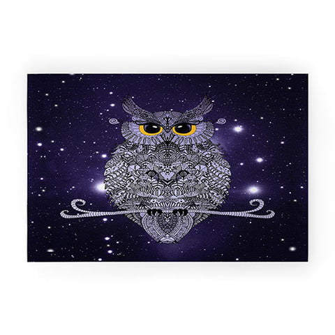 Monika Strigel Blue Night Owl Welcome Mat