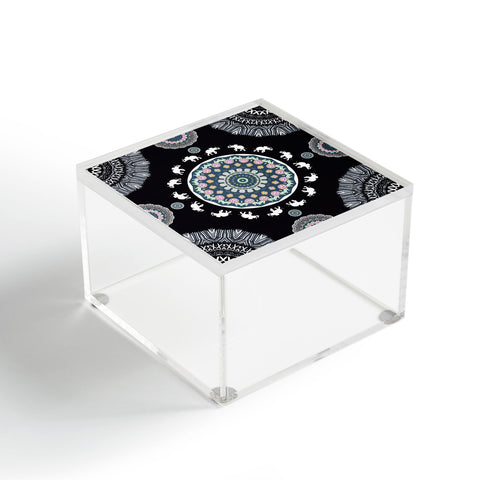 Monika Strigel BOHO ELEPHANT DANCE IN BLACK Acrylic Box