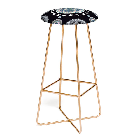 Monika Strigel BOHO ELEPHANT DANCE IN BLACK Bar Stool