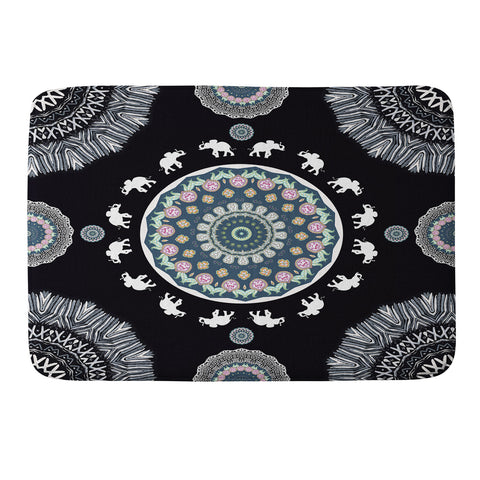 Monika Strigel BOHO ELEPHANT DANCE IN BLACK Memory Foam Bath Mat