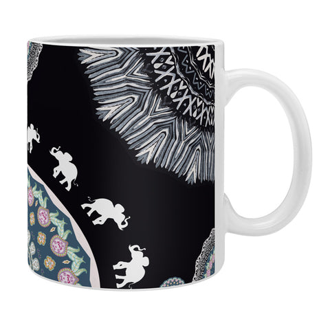 Monika Strigel BOHO ELEPHANT DANCE IN BLACK Coffee Mug