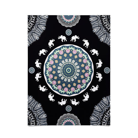 Monika Strigel BOHO ELEPHANT DANCE IN BLACK Poster