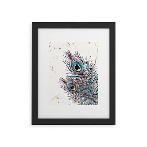 Monika Strigel Boho Peacock Feathers Framed Art Print