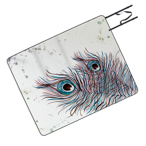 Monika Strigel Boho Peacock Feathers Picnic Blanket