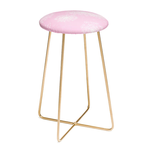 Monika Strigel Dandelion Snowflake Pink Counter Stool