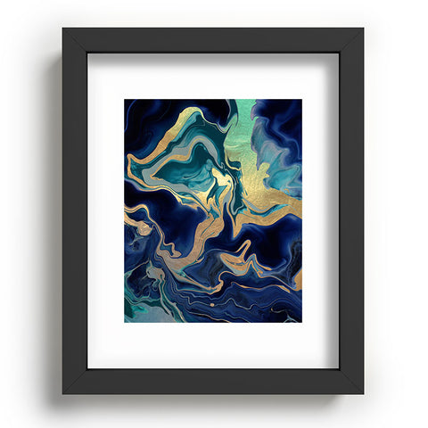 Monika Strigel DRAMAQUEEN GOLD INDIGO MARBLE Recessed Framing Rectangle