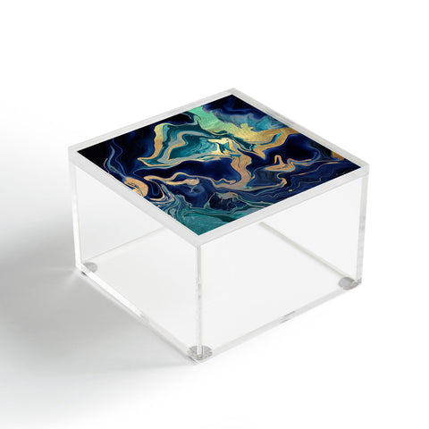 Monika Strigel DRAMAQUEEN GOLD INDIGO MARBLE Acrylic Box