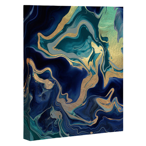 Monika Strigel DRAMAQUEEN GOLD INDIGO MARBLE Art Canvas