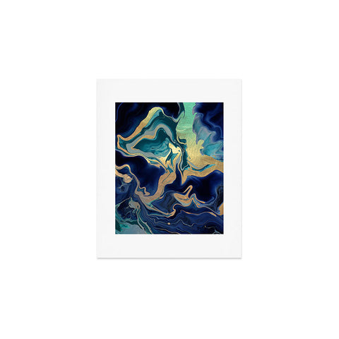 Monika Strigel DRAMAQUEEN GOLD INDIGO MARBLE Art Print