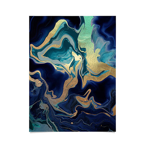 Monika Strigel DRAMAQUEEN GOLD INDIGO MARBLE Poster