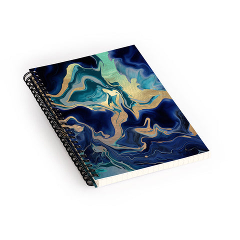 Monika Strigel DRAMAQUEEN GOLD INDIGO MARBLE Spiral Notebook