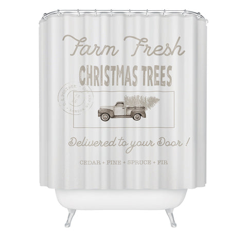 Monika Strigel FARM FRESH CHRISTMAS TREES Shower Curtain