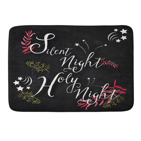 Monika Strigel FARMHOUSE CHALKBOARD SILENT NIGHT Memory Foam Bath Mat