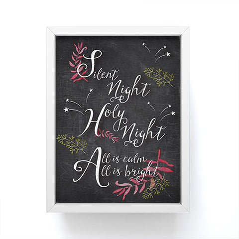 Monika Strigel FARMHOUSE CHALKBOARD SILENT NIGHT Framed Mini Art Print