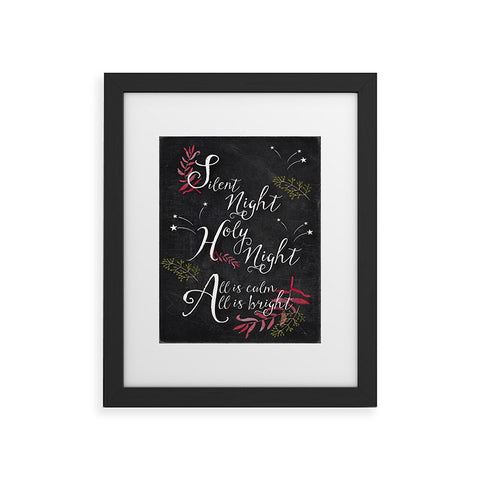 Monika Strigel FARMHOUSE CHALKBOARD SILENT NIGHT Framed Art Print