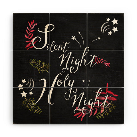Monika Strigel FARMHOUSE CHALKBOARD SILENT NIGHT Wood Wall Mural