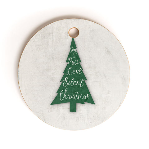 Monika Strigel FARMHOUSE CHRISTMAS TREE GREEN Cutting Board Round
