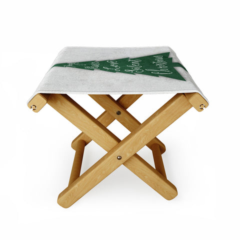 Monika Strigel FARMHOUSE CHRISTMAS TREE GREEN Folding Stool