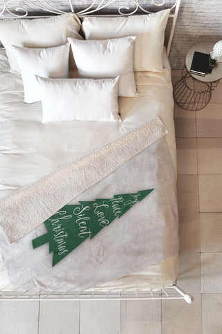 Monika Strigel FARMHOUSE CHRISTMAS TREE GREEN Fleece Throw Blanket