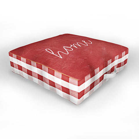 Monika Strigel FARMHOUSE HOME CHALKBOARD RED Outdoor Floor Cushion