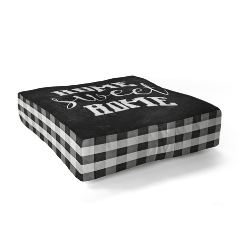 Monika Strigel FARMHOUSE HOME SWEET HOME CHALKBOARD BLACK Floor Pillow Square