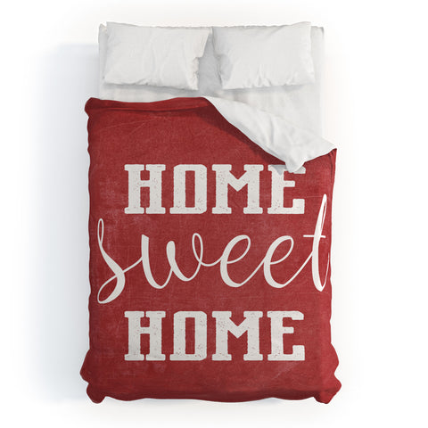 Monika Strigel FARMHOUSE HOME SWEET HOME CHALKBOARD RED Duvet Cover