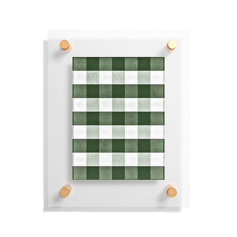 Monika Strigel FARMHOUSE SHABBY GINGHAM GREEN CHECKERED PLAID Floating Acrylic Print