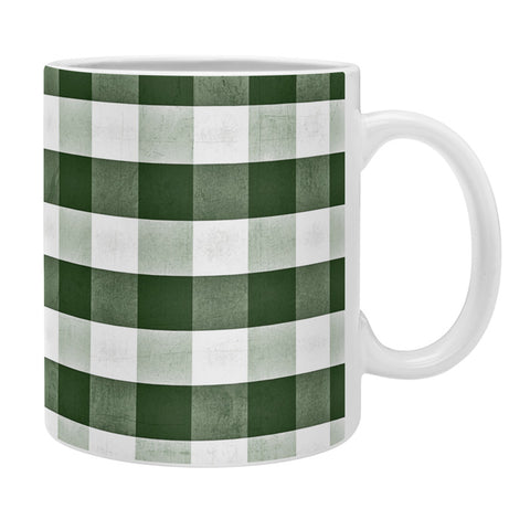Monika Strigel FARMHOUSE SHABBY GINGHAM GREEN CHECKERED PLAID Coffee Mug