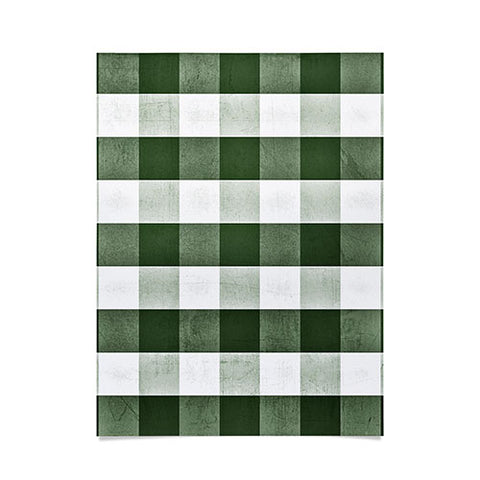 Monika Strigel FARMHOUSE SHABBY GINGHAM GREEN CHECKERED PLAID Poster