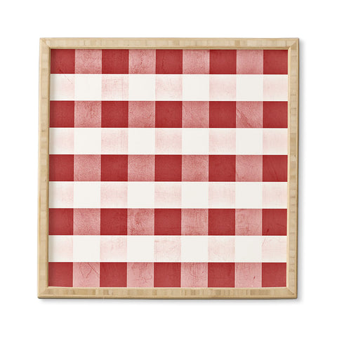 Monika Strigel FARMHOUSE SHABBY GINGHAM RED CHECKERED PLAID Framed Wall Art