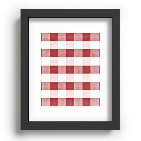 Monika Strigel FARMHOUSE SHABBY GINGHAM RED CHECKERED PLAID Recessed Framing Rectangle