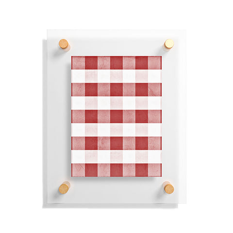 Monika Strigel FARMHOUSE SHABBY GINGHAM RED CHECKERED PLAID Floating Acrylic Print