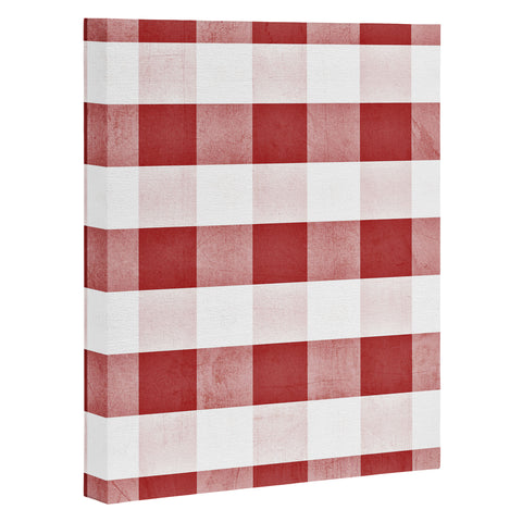 Monika Strigel FARMHOUSE SHABBY GINGHAM RED CHECKERED PLAID Art Canvas
