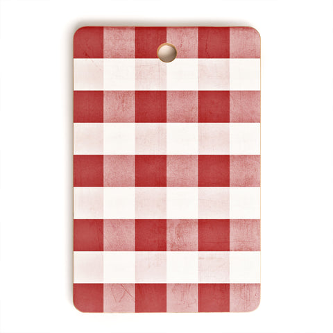 Monika Strigel FARMHOUSE SHABBY GINGHAM RED CHECKERED PLAID Cutting Board Rectangle