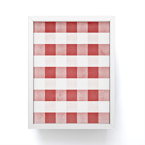 Monika Strigel FARMHOUSE SHABBY GINGHAM RED CHECKERED PLAID Framed Mini Art Print