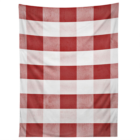 Monika Strigel FARMHOUSE SHABBY GINGHAM RED CHECKERED PLAID Tapestry