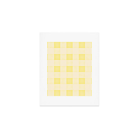 Monika Strigel FARMHOUSE SHABBY GINGHAM SUNNY YELLOW CHECKERED PLAID Art Print