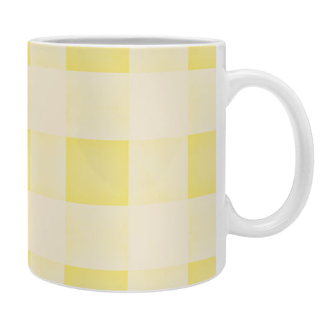 Monika Strigel FARMHOUSE SHABBY GINGHAM SUNNY YELLOW CHECKERED PLAID Coffee Mug