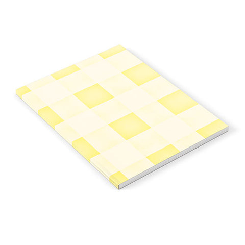 Monika Strigel FARMHOUSE SHABBY GINGHAM SUNNY YELLOW CHECKERED PLAID Notebook
