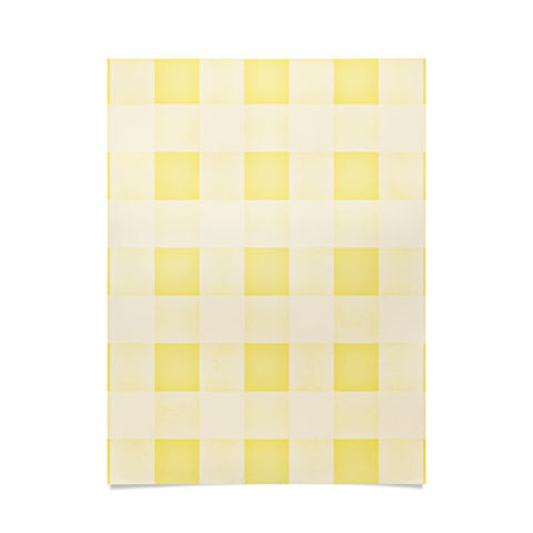 Monika Strigel FARMHOUSE SHABBY GINGHAM SUNNY YELLOW CHECKERED PLAID Poster