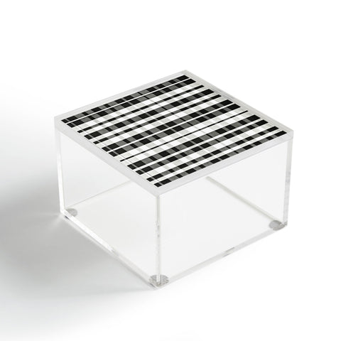 Monika Strigel FARMHOUSE SHABBY NEW GINGHAM BLACK CHECKERED PLAID Acrylic Box