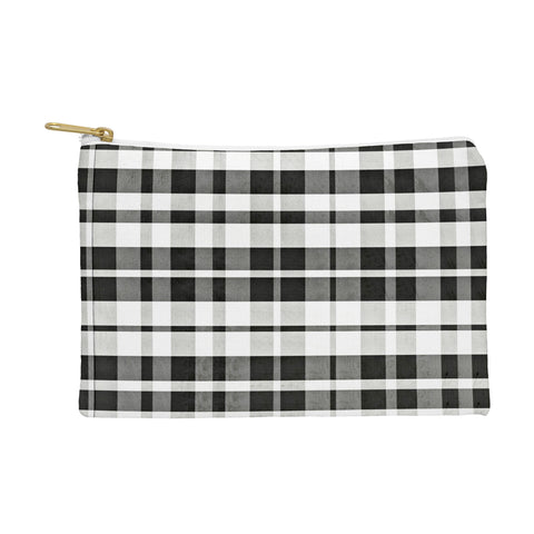 Monika Strigel FARMHOUSE SHABBY NEW GINGHAM BLACK CHECKERED PLAID Pouch