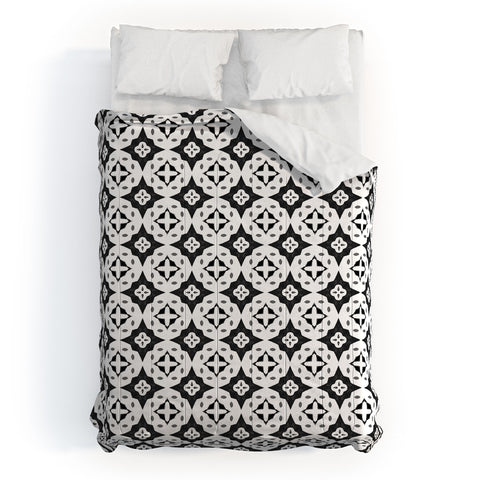 Monika Strigel FARMHOUSE SHABBY NORDIC PATTERN BLACK 1 Comforter