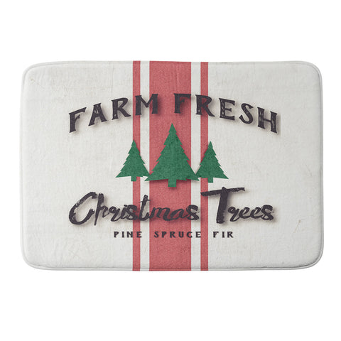 Monika Strigel FARMHOUSE SHABBY SIGN FRESH TREES Memory Foam Bath Mat