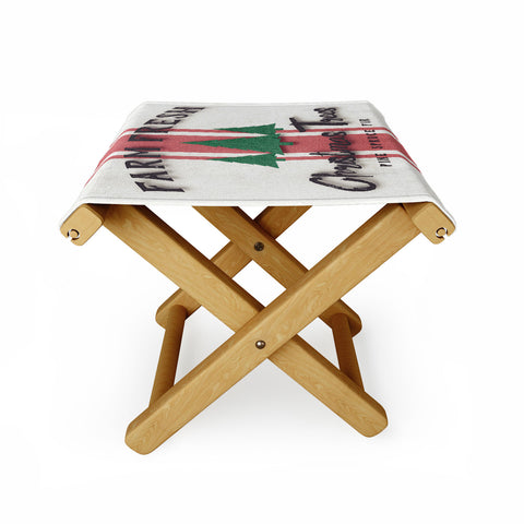 Monika Strigel FARMHOUSE SHABBY SIGN FRESH TREES Folding Stool