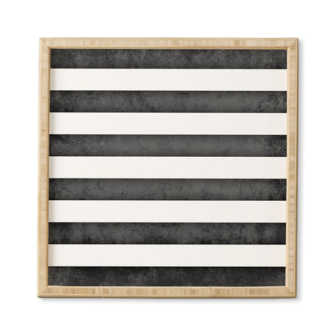 Monika Strigel FARMHOUSE SHABBY STRIPES BLACK Framed Wall Art