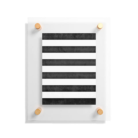Monika Strigel FARMHOUSE SHABBY STRIPES BLACK Floating Acrylic Print